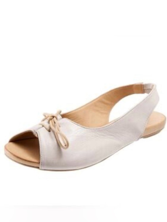Bueno Shoes - Bueno Keely Leather Open Peep Toe Lace Up Bowtie Slingback Sandal